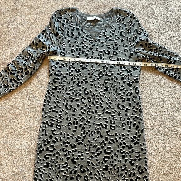 Loft Leopard Midi Sweater Dress Size MP Long Sleeve Mob Wife Wool Blend NWOT - Picture 5 of 6
